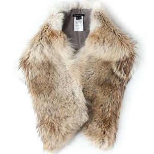Theory Tashia Swain Coyote Fur Shawl Scarf